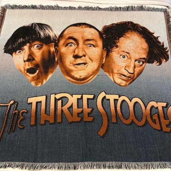 The Three Stooges Other - LAST ONE - NEW Vintage 3 Stooges Faces Throw Blanket Afghan